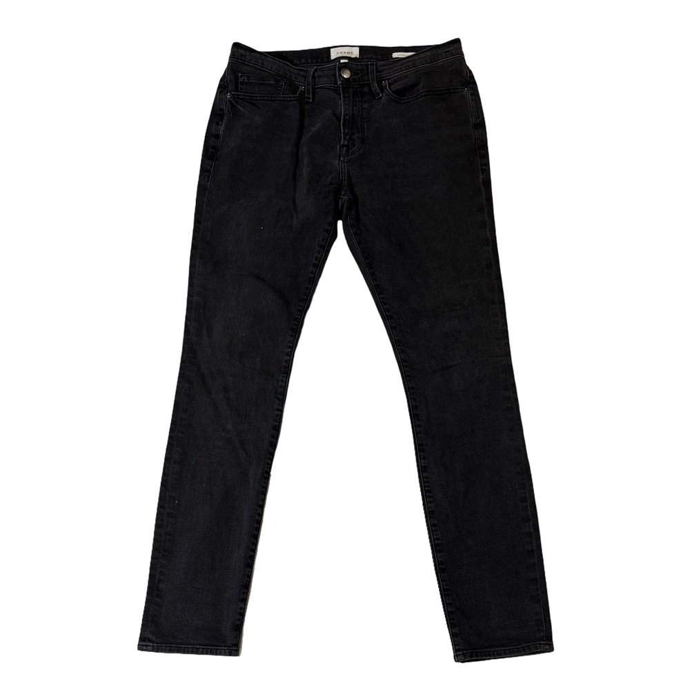 Frame mens 33x32 black faded L’Homme skinny fit denim stretch jeans EUC